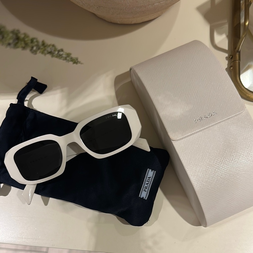 Prada White Sunglasses Modern Accessories